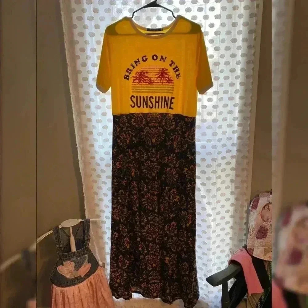 Vintage Bring on the Sunshine Recycled Maxi Dress